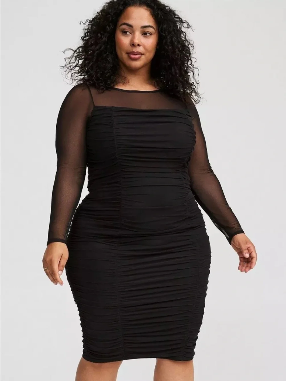 Torrid Mesh Long Sleeve Bodycon Dress NWT Size 3X - Picture 1 of 6